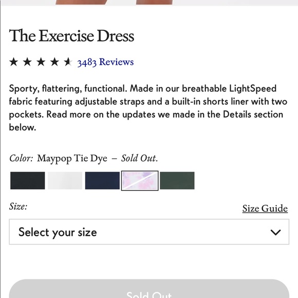 Outdoor Voices Exercise Dress - Maypop Tie Dye - Picture 4 of 5